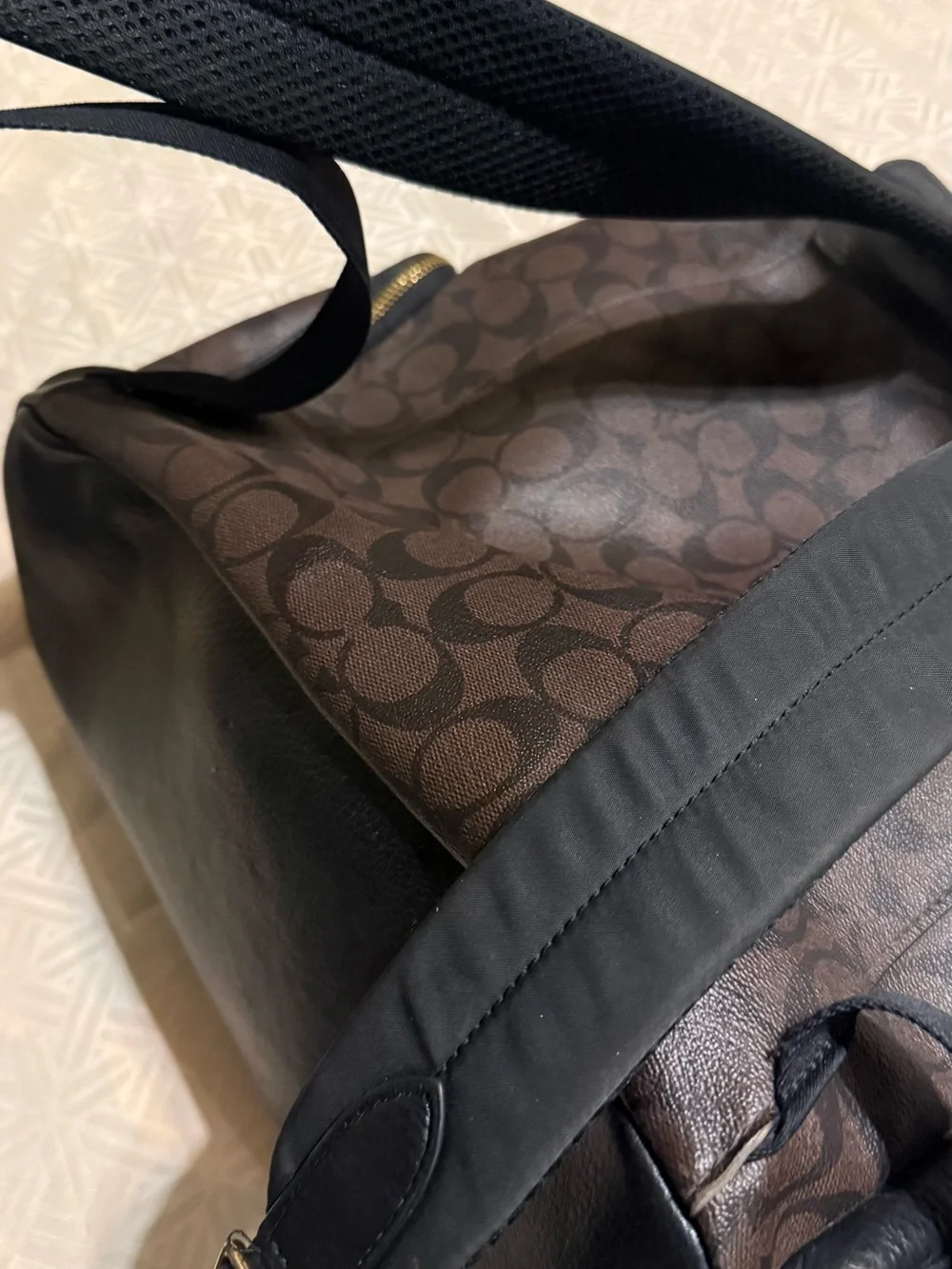 Coach Jordan Signature Canvas Backpack Brown/Black Leather | Style H2248-C7231